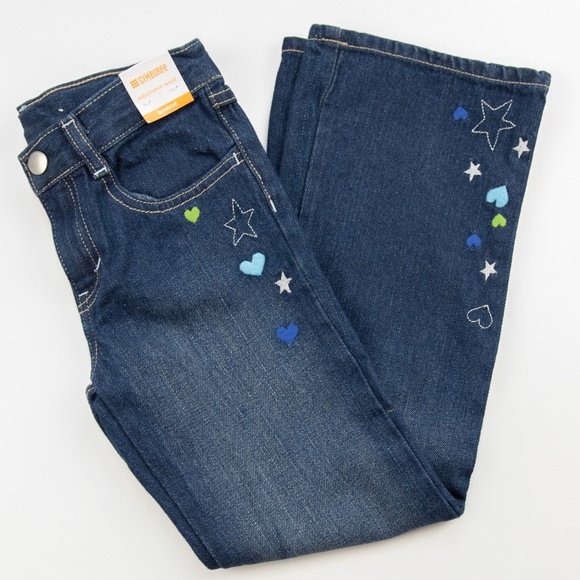 12 Gold Stripe Cropped Skinny Blue Kids Jeans Gymboree Girls Clothes Size 8